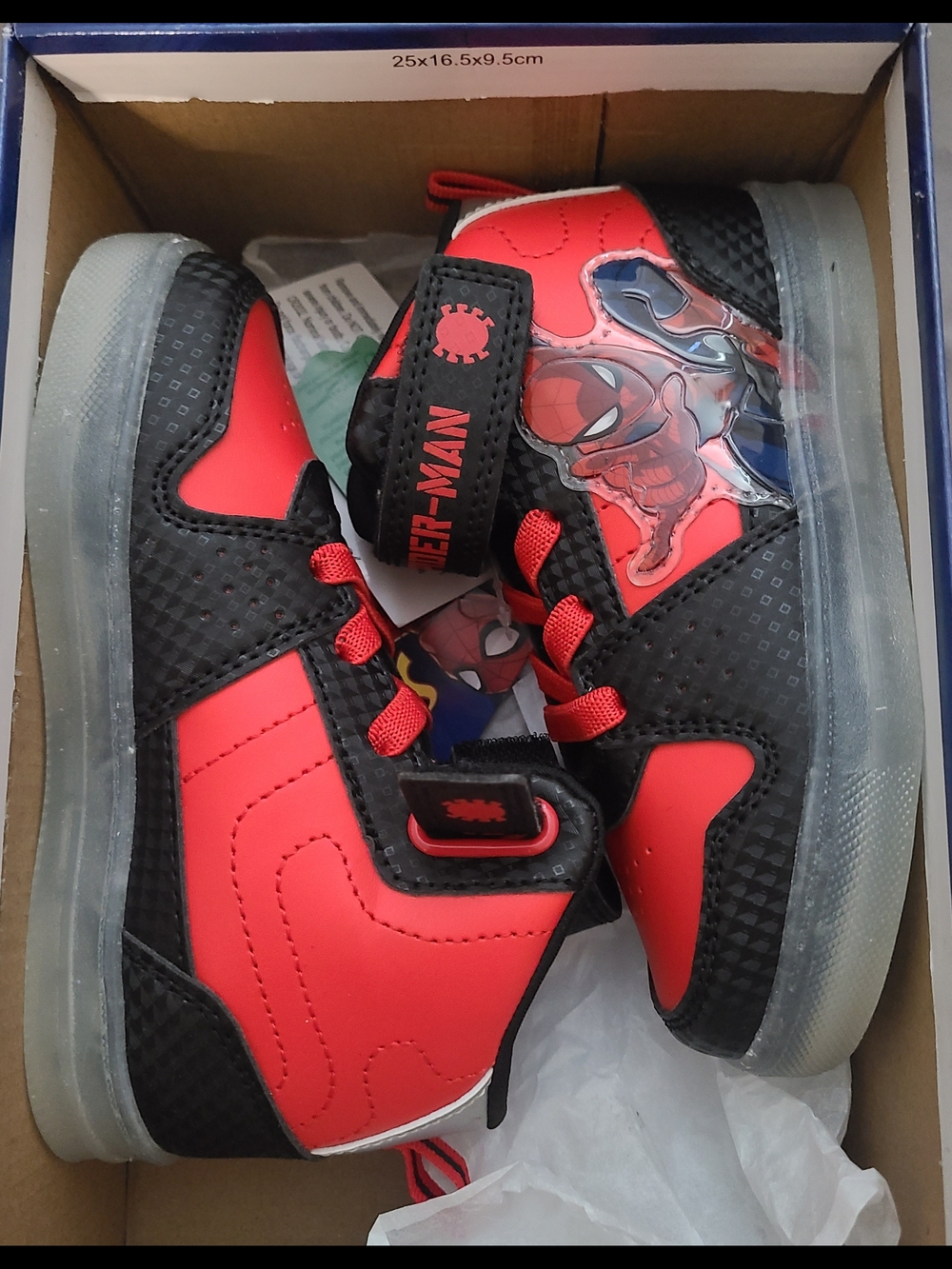 Spiderman Red and Black Kids Sneakers 10C